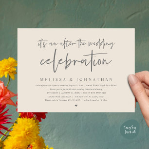 It's an after the wedding celebration, dinner invitation