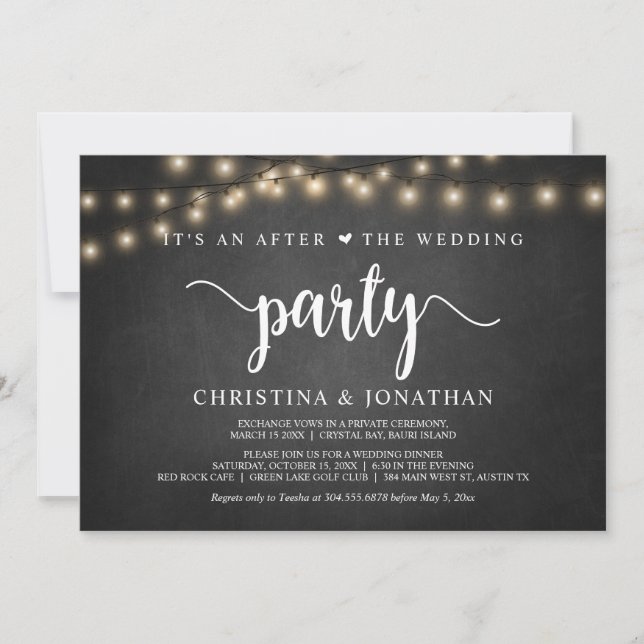 It's an after the Wedding Party, Elopement Invitat Invitation (Front)