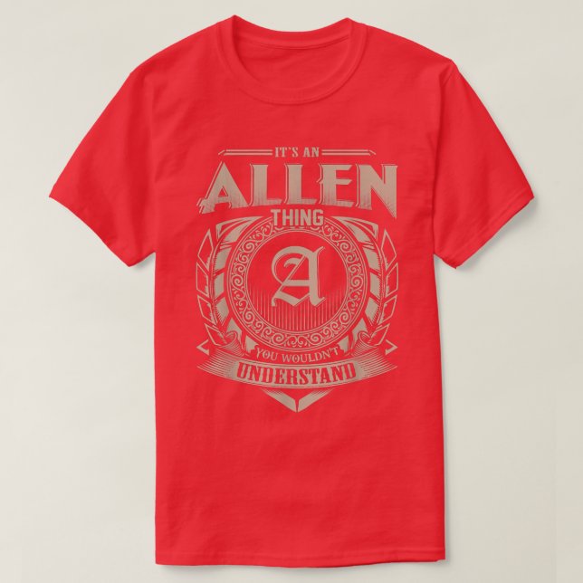 Its An ALLEN Thing You Wouldnt Understand Name Vin T-Shirt (Design Front)