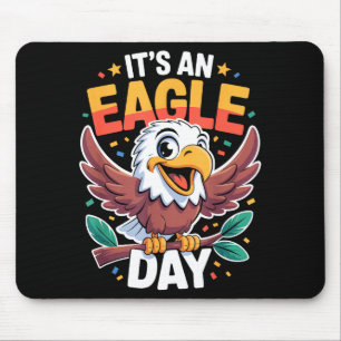 It's An Eagle Day Funny Cute Cartoon Animal Humor Mouse Mat