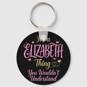 It's An Elizabeth Thing Pink Gold Women Gift Key Ring