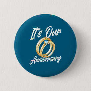 It's Anniversary Husband Wife Married Artwork 6 Cm Round Badge