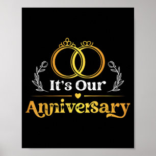 It's Anniversary Married Husband Wife Illustration Poster