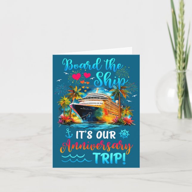 It's Anniversary Trip Couples Matching Design Card (Front)