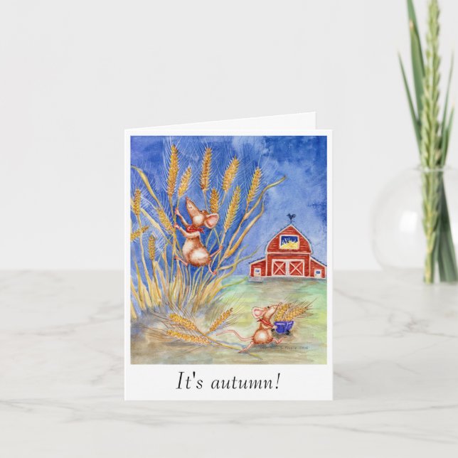 "It's Autumn!" Notecard (Front)