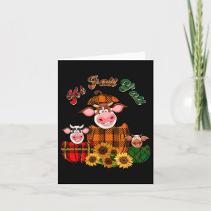 It's Autumn Y'all Thanksgiving Cows Inside Fall Pu Card