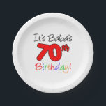 It's Baba's 70th Birthday Paper Plate<br><div class="desc">It's Baba's 70th Birthday! A great design for celebrating a Ukrainian grandmother's seventieth birthday. Add these festive 70th birthday napkins to Baba's seventieth birthday party! Great decor for a Ukrainian woman turning seventy.</div>