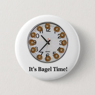 It's Bagel Time! 6 Cm Round Badge
