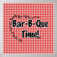 It's BBQ Time! Red Checkered Table Cloth w/Ants