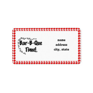 It's BBQ Time! Red Chequered Table Cloth w/Ants Label