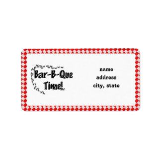 It's BBQ Time! Red Chequered Table Cloth w/Ants Label