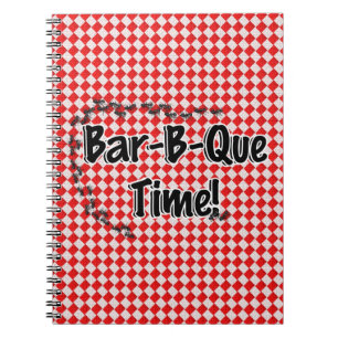 It's BBQ Time! Red Chequered Table Cloth w/Ants Notebook