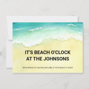 It's Beach O'Clock at Our New Home Moving Announcement
