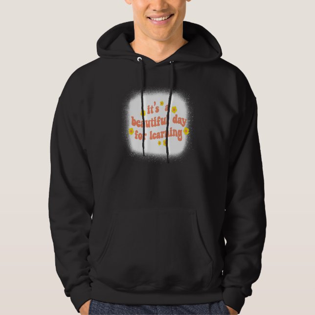 It's Beautiful Day For Learning Retro Teacher Stud Hoodie (Front)