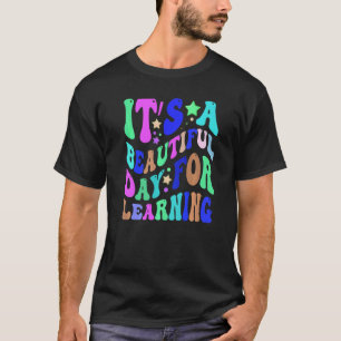 It's Beautiful Day For Learning Retro Teacher Stud T-Shirt