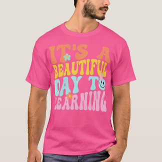 It's Beautiful Day For Learning Retro Teacher Stud T-Shirt
