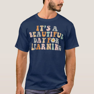 It's Beautiful Day For Learning Retro Teacher Stud T-Shirt