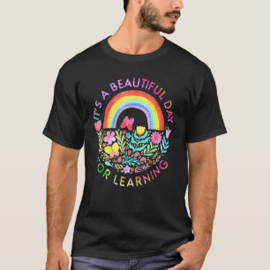 It's Beautiful Day For Learning Retro Teacher Stud T-Shirt