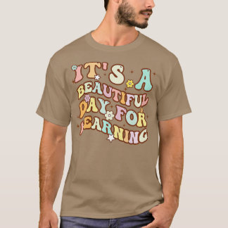 It's Beautiful Day For Learning Retro Teacher Stud T-Shirt
