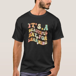 It's Beautiful Day For Learning Retro Teacher Stud T-Shirt