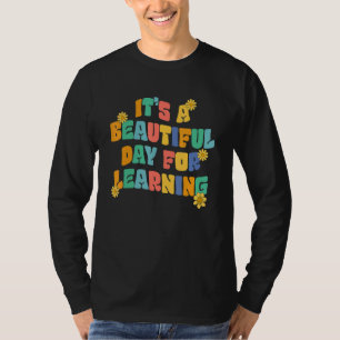 It's Beautiful Day For Learning Retro Teacher Stud T-Shirt