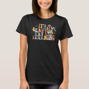 It's Beautiful Day For Learning Retro Teacher Stud T-Shirt