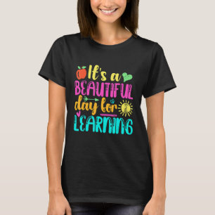 It's Beautiful Day For Learning Retro Teacher Stud T-Shirt