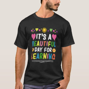 It's Beautiful Day For Learning Retro Teacher Stud T-Shirt