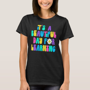 It's Beautiful Day For Learning Retro Teacher Stud T-Shirt