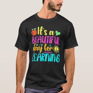 It's Beautiful Day For Learning Retro Teacher Stud T-Shirt