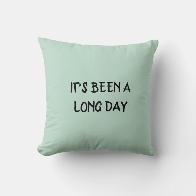 It's Been a Long Day Mint Green Cushion (Front)