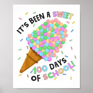 Its Been A Sweet 100 Days Of School Ice Cream 100t Poster
