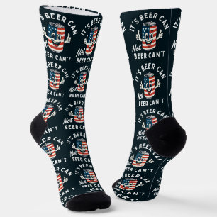 It's Beer Can Not Beer Can't Funny Party Drinking Socks