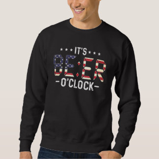 Its Beer Oclock American Flag Sweatshirt