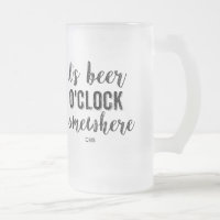 It's Beer O'Clock Somewhere Funny Vintage Monogram