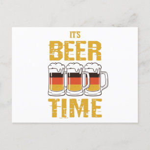It's beer time postcard