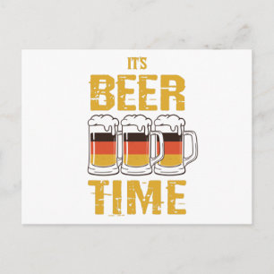 It's beer time postcard