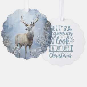 It's Beginning to Look A Lot Like Christmas Buck Tree Decoration Card