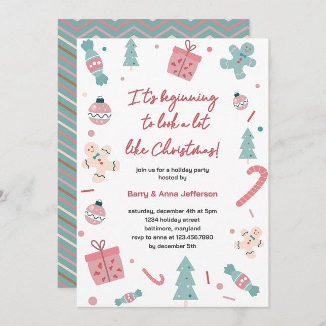 It's beginning to look a lot like Christmas Party Invitation (Front/Back)