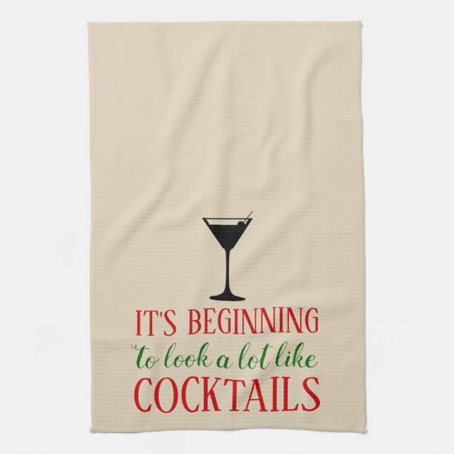 It's Beginning to Look a Lot Like Cocktails Towel (Vertical)