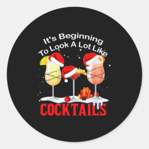 It's Beginning To Look A Lot Like Tail Gles Christ Classic Round Sticker