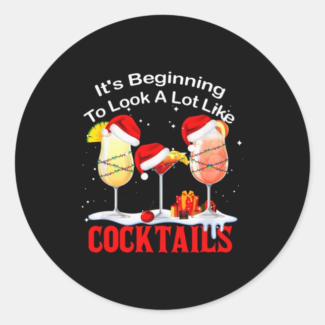 It's Beginning To Look A Lot Like Tail Gles Christ Classic Round Sticker (Front)