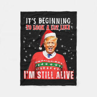 Its Beginning To Look A Lot Like Trump  Fleece Blanket