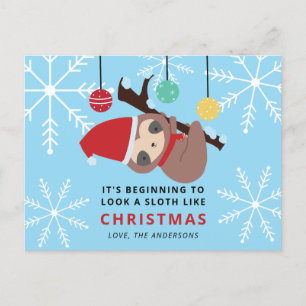 It's Beginning to look a Sloth Like Christmas Cute Postcard