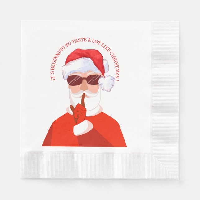 It's beginning to taste like Christmas Napkin (Front)