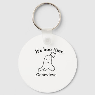 It's boo time name Halloween date time ghost black Key Ring
