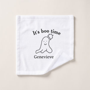 It's boo time name Halloween date time ghost black Wash Cloth