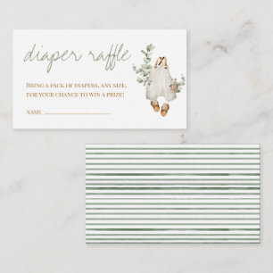 It's Boy Eucalyptus Boho Minimalist Diaper Raffle Enclosure Card