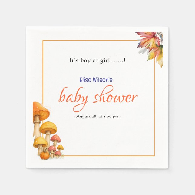 It's boy or girl fairytale baby shower  napkin (Front)