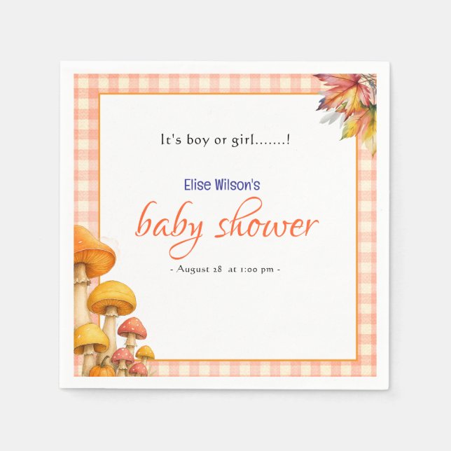 It's boy or girl fairytale baby shower  napkin (Front)
